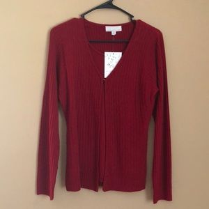 Carolyn Taylor Red Cherry Double Layer Cardigan